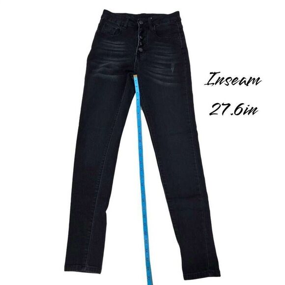 SHEIN High Rise Button-up Skinny Jeans(A010)-Size XS (2/26) for Women - Picture 7 of 9